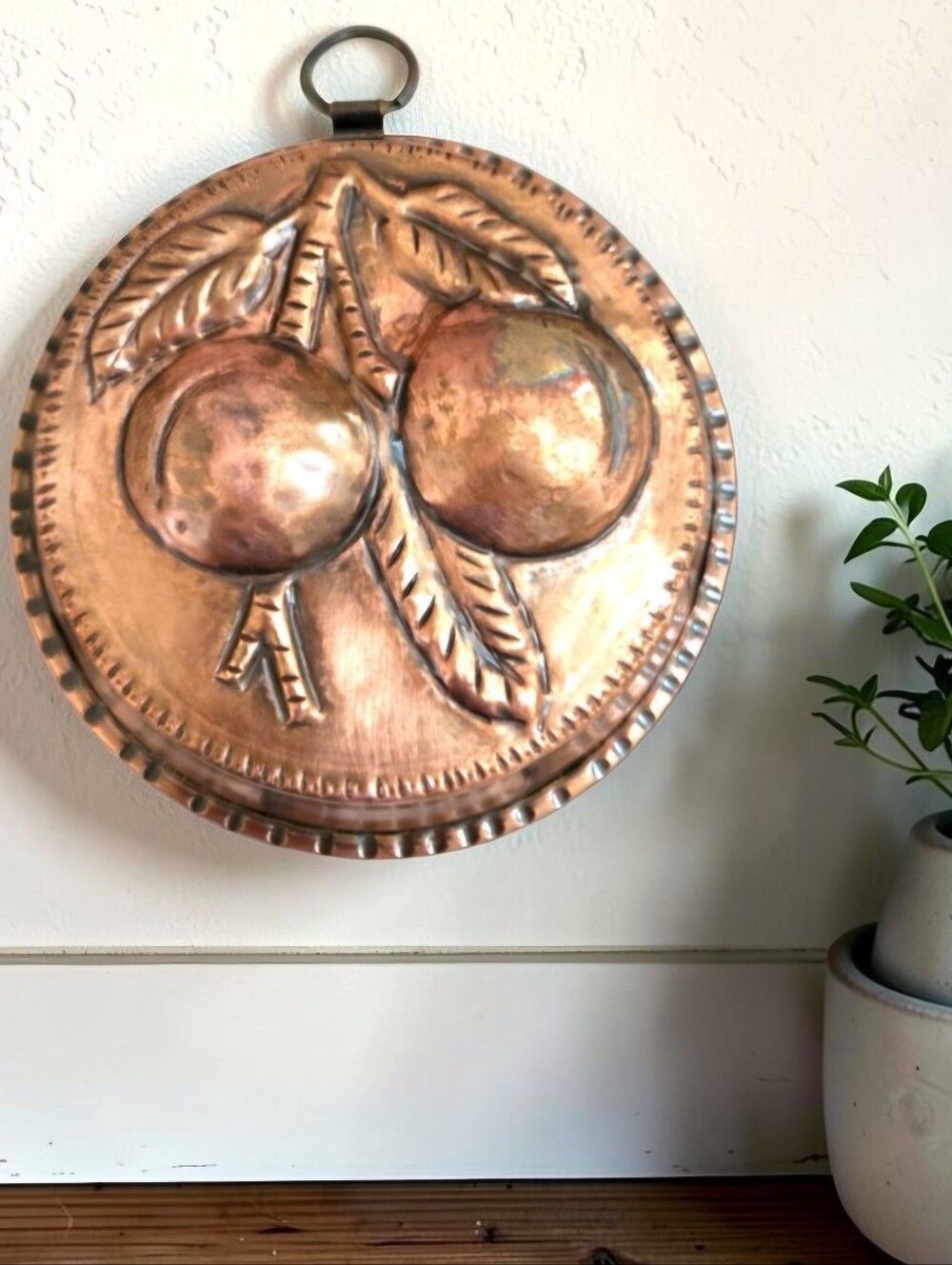 Small Fruit Design Copper Mold Vintage Scandinavian Country Kitchen Wall Decor